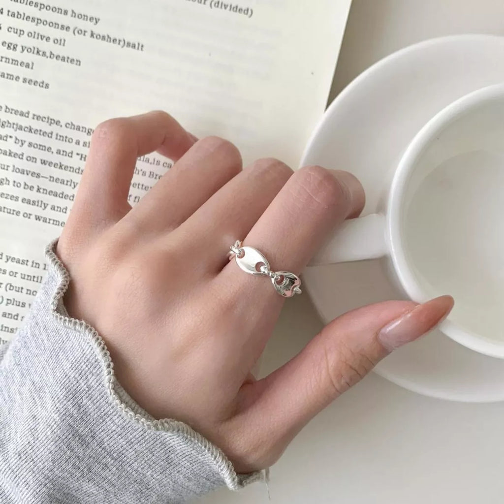 925 Sterling Silver Pig's Snout Ring