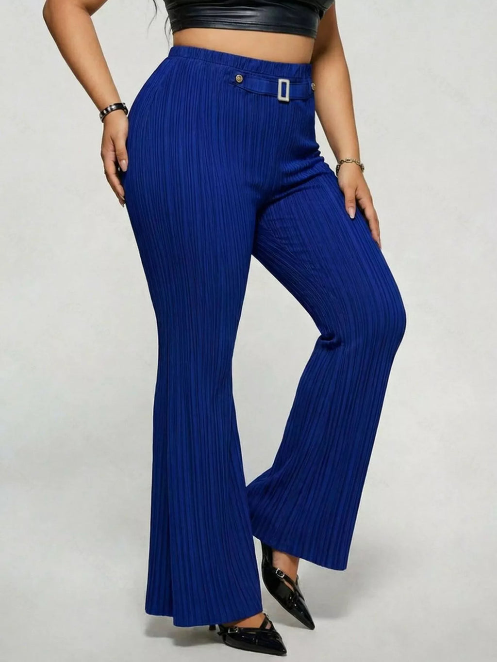 Plus Size High Waist Flare Pants