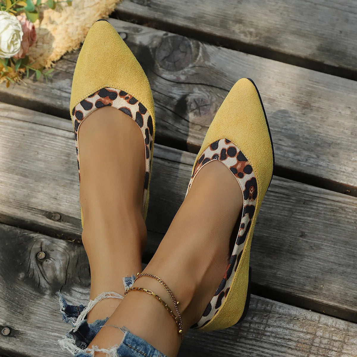 Leopard Pointed Toe Slip-Ons