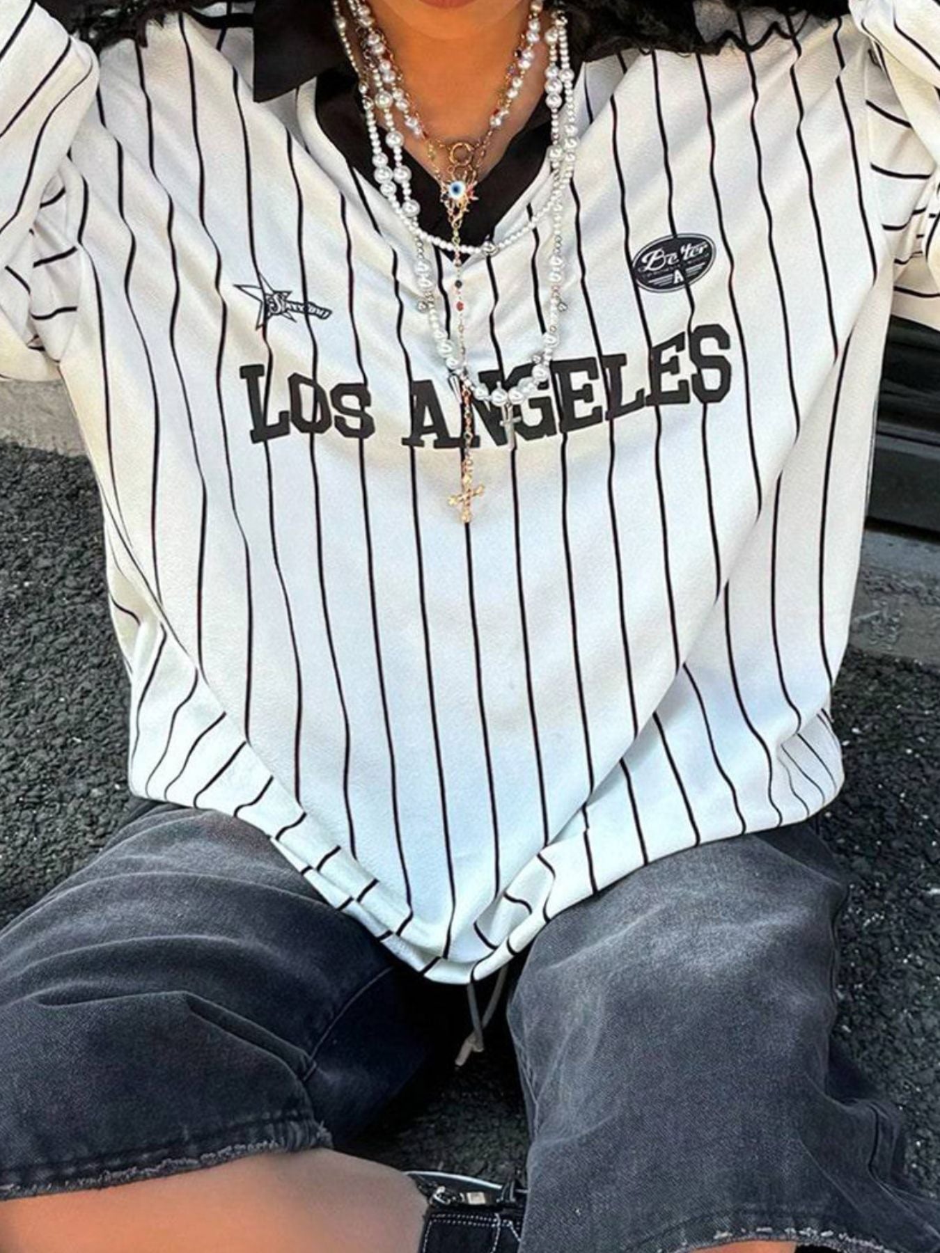 Los Angeles Striped Long Sleeve Top