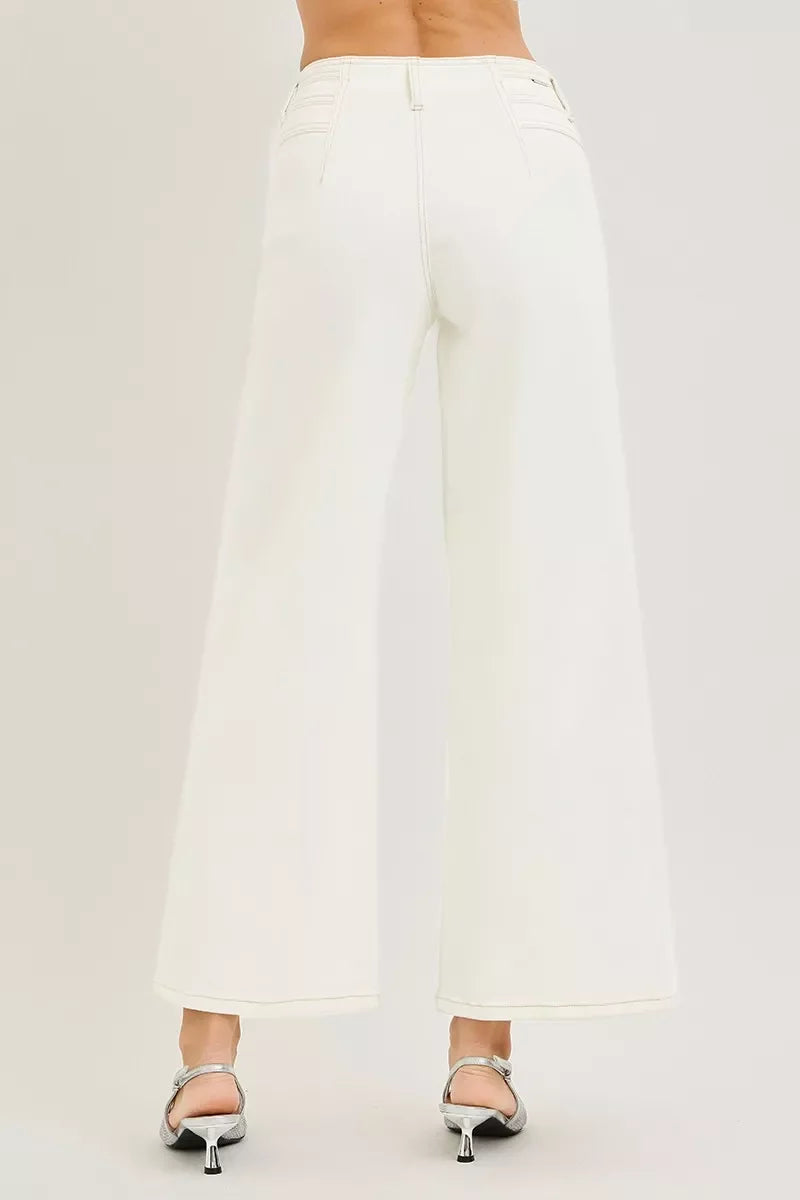 RISEN High Rise Ankle Wide Pants