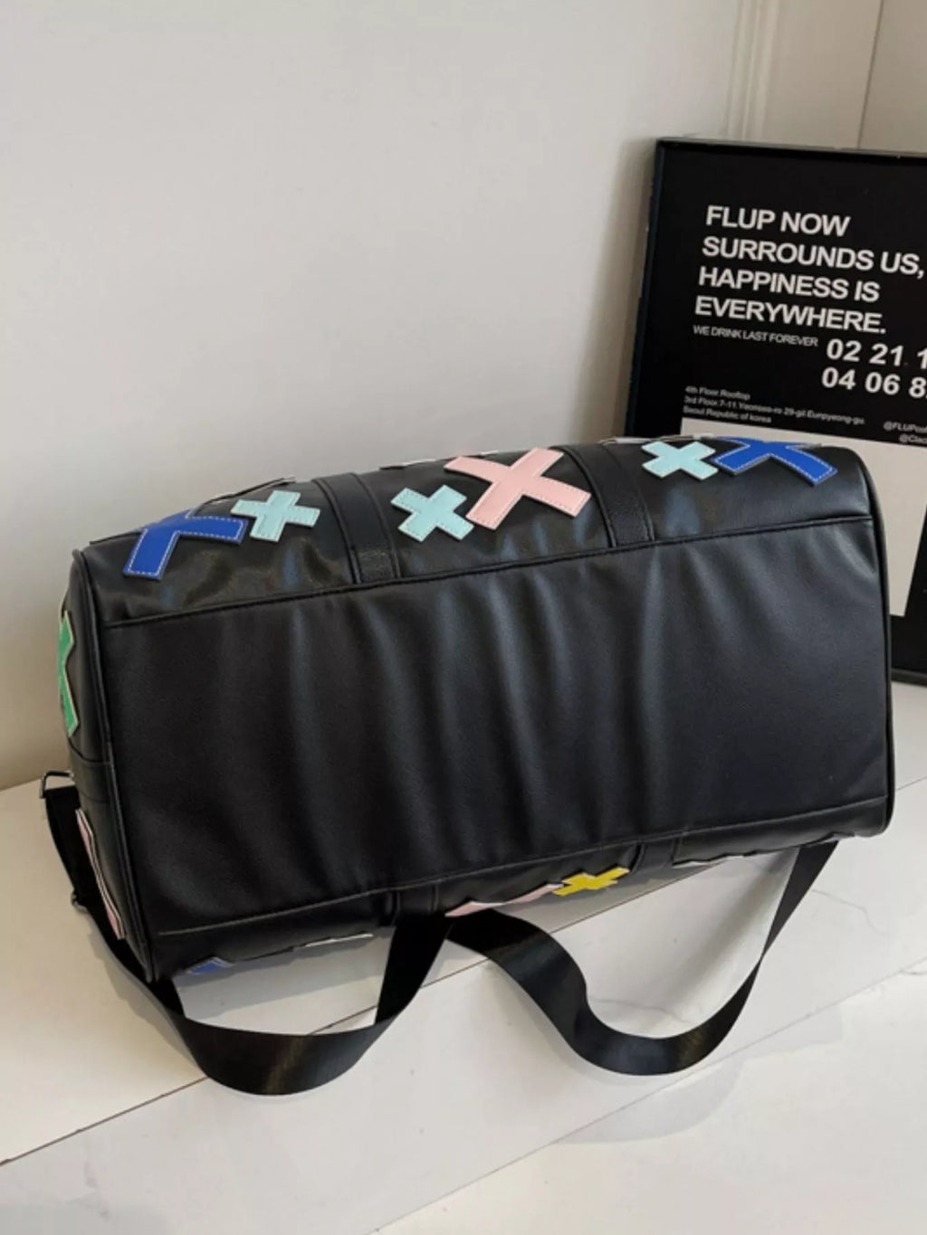 Colorful Cross Pattern Travel Duffel Bag