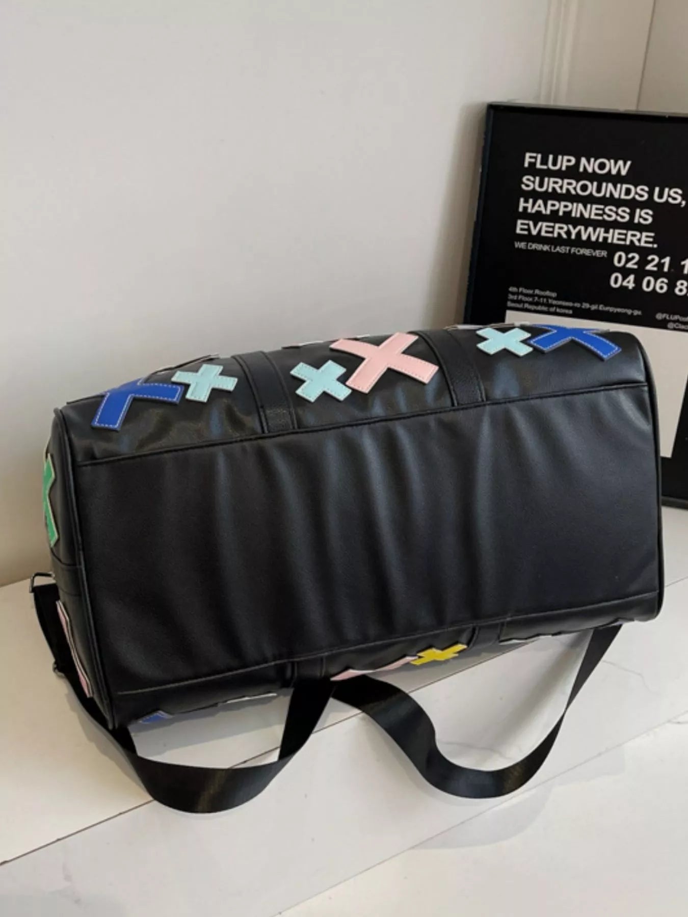 Colorful Cross Pattern Travel Duffel Bag
