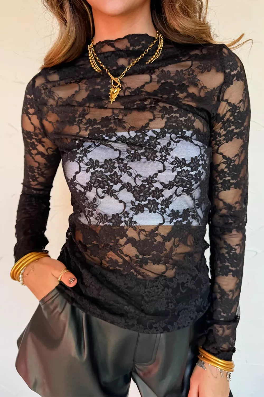 Floral Lace Long Sleeve Top