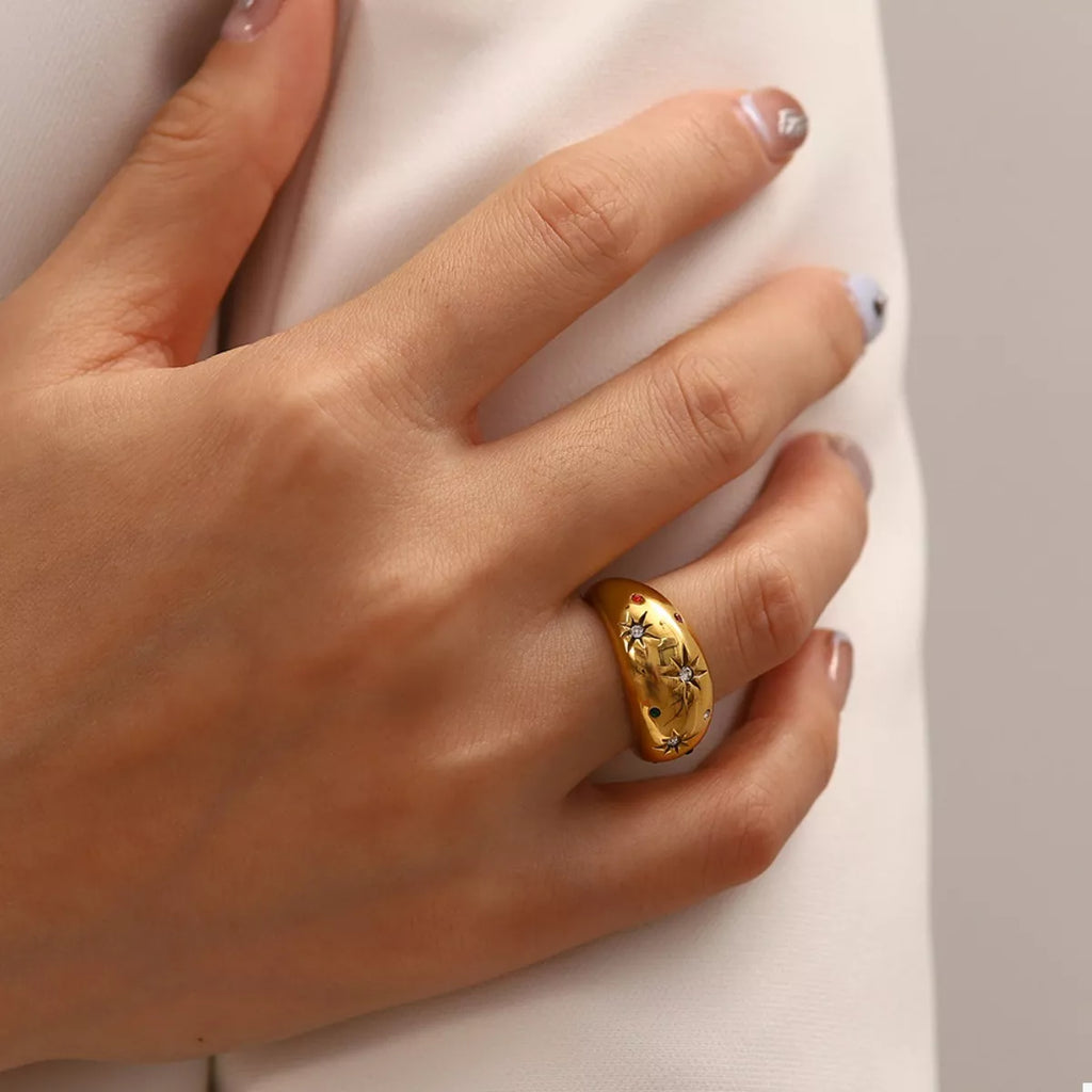 18K Gold-Plated Zircon Ring