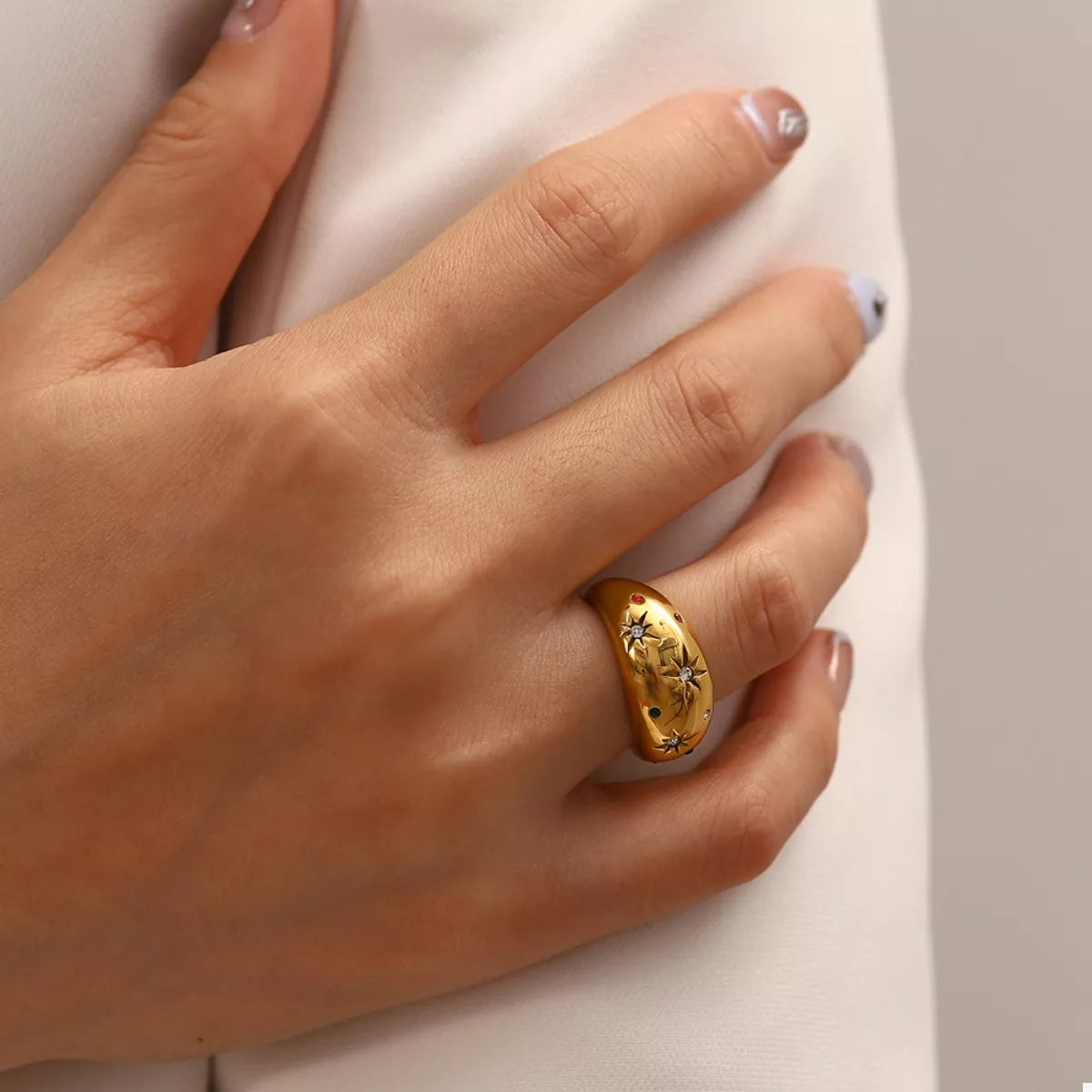 18K Gold-Plated Zircon Ring