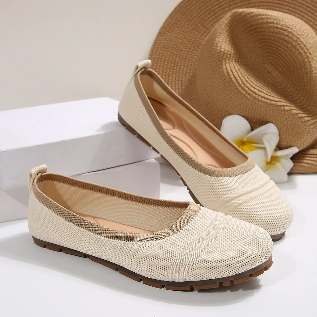 Mesh Round Toe Flat Slip-Ons