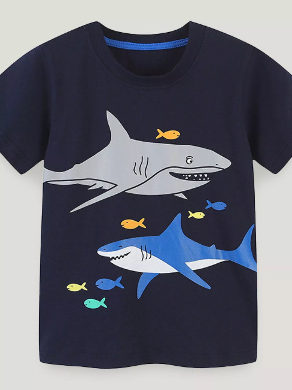Children's Shark Print Short Sleeve T-Shirt