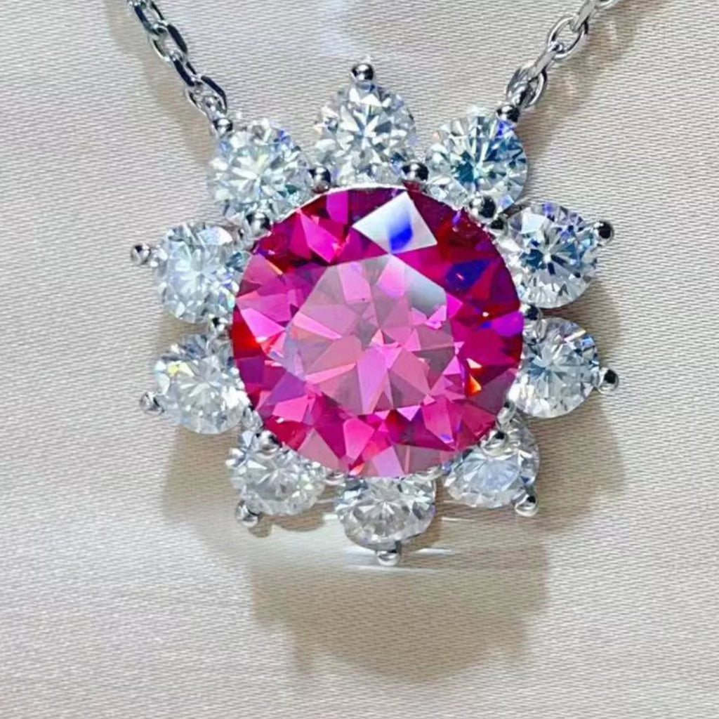 5 Carat Moissanite 925 Sterling Silver Pendant Necklace