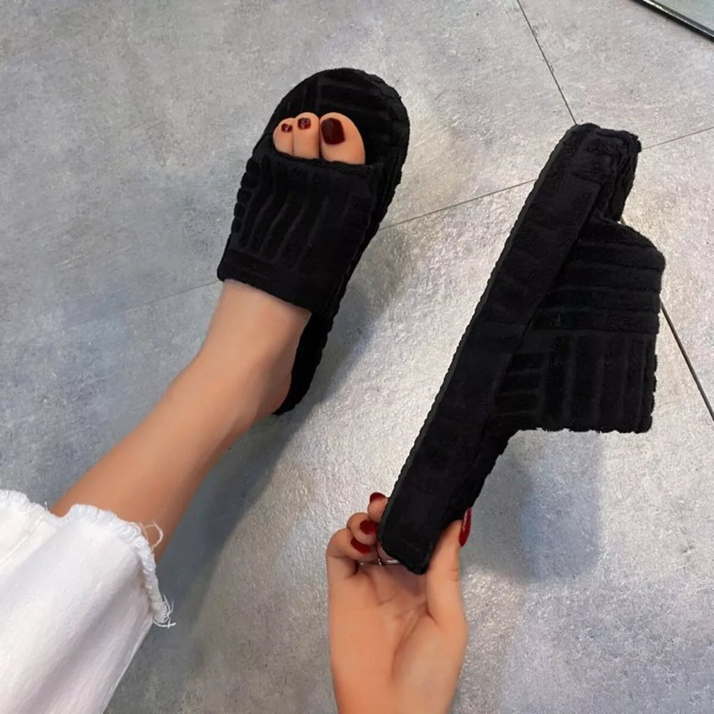 Open Toe Platform Slippers