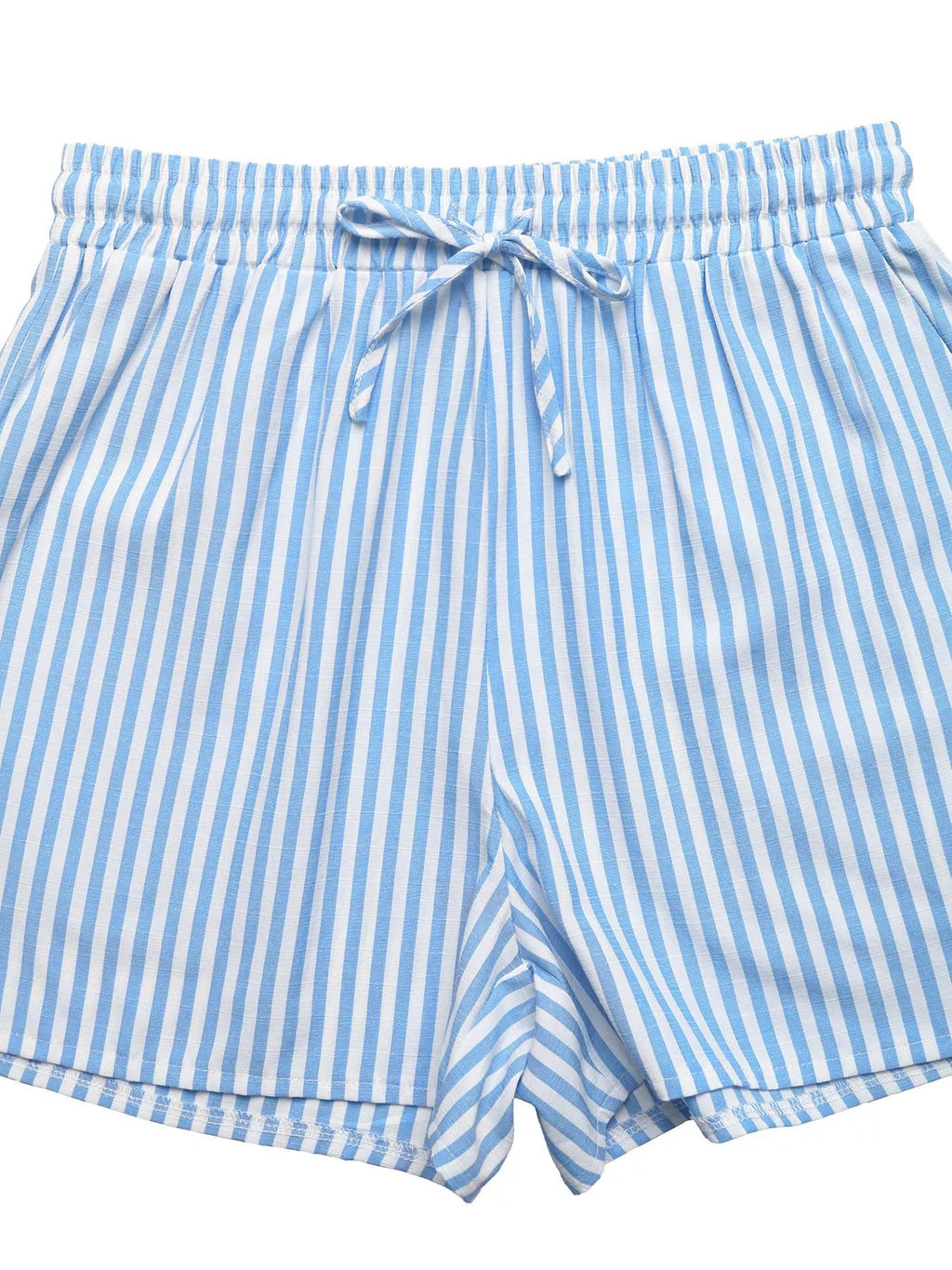 Striped Bowknot Sleeveless Top & Shorts Set