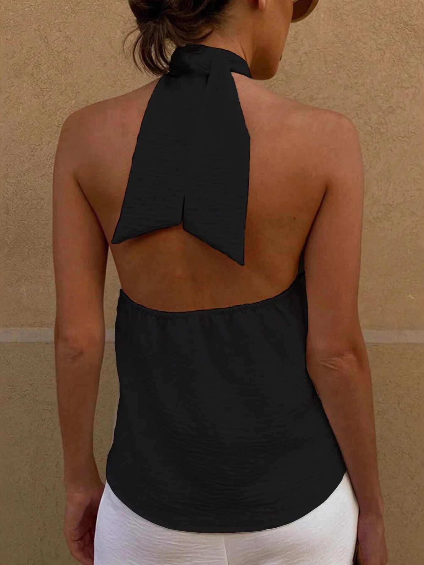 Knotted Halter Neck Cami
