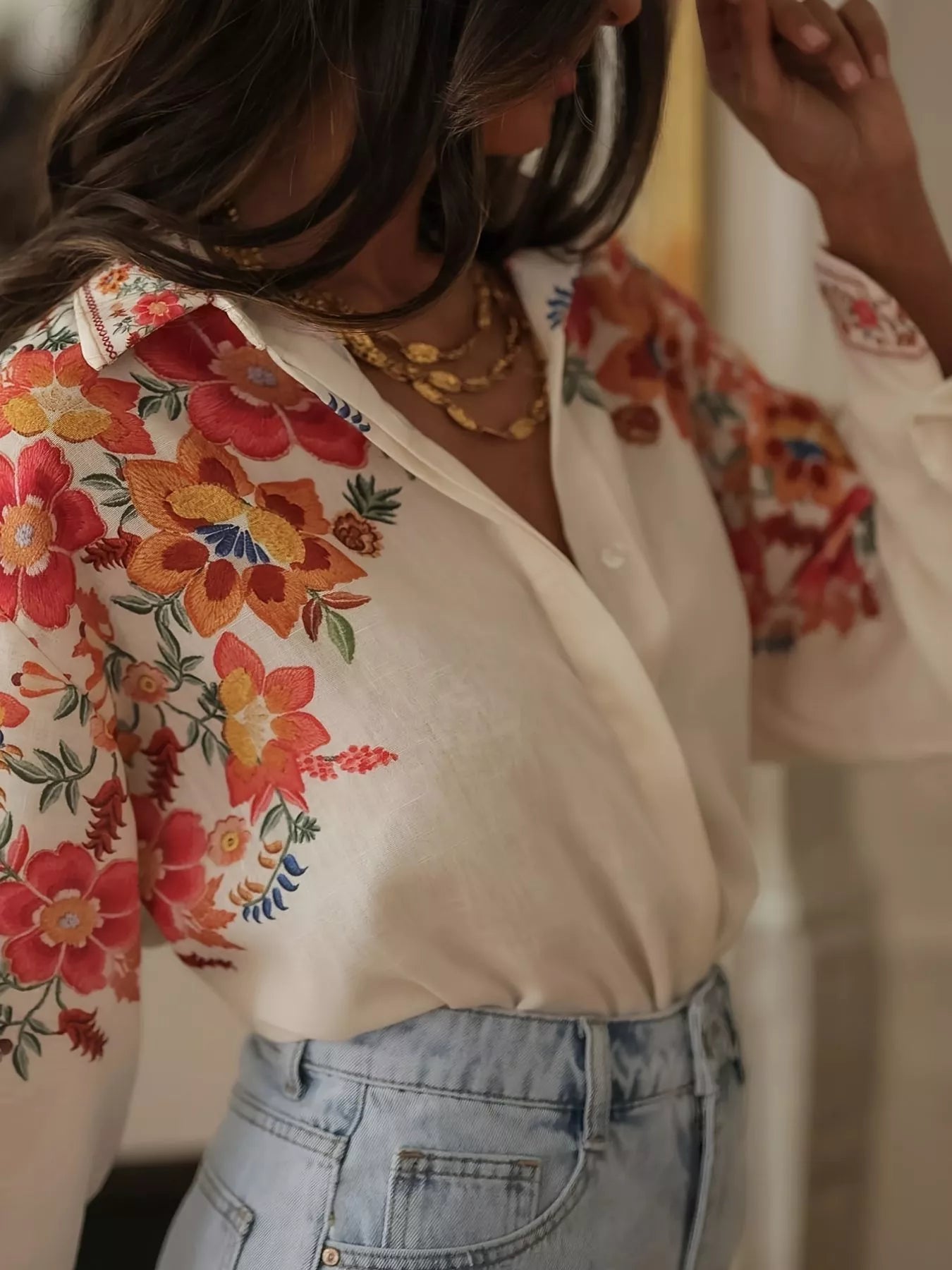 Floral Print Button Up Shirt