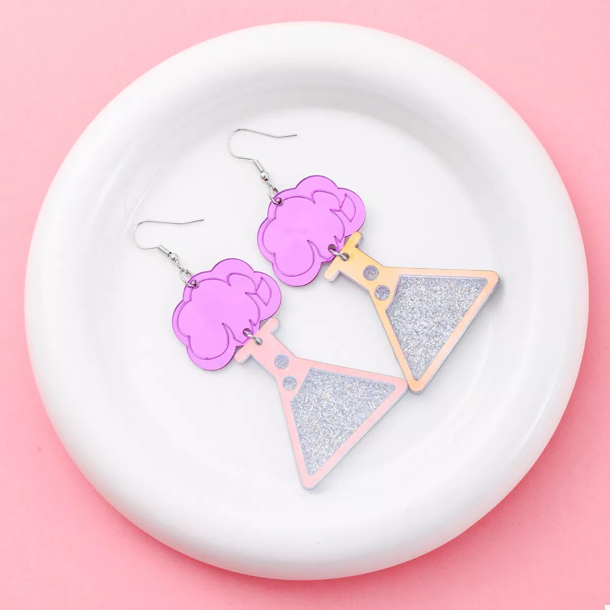 Funky Science Beaker Dangle Earrings
