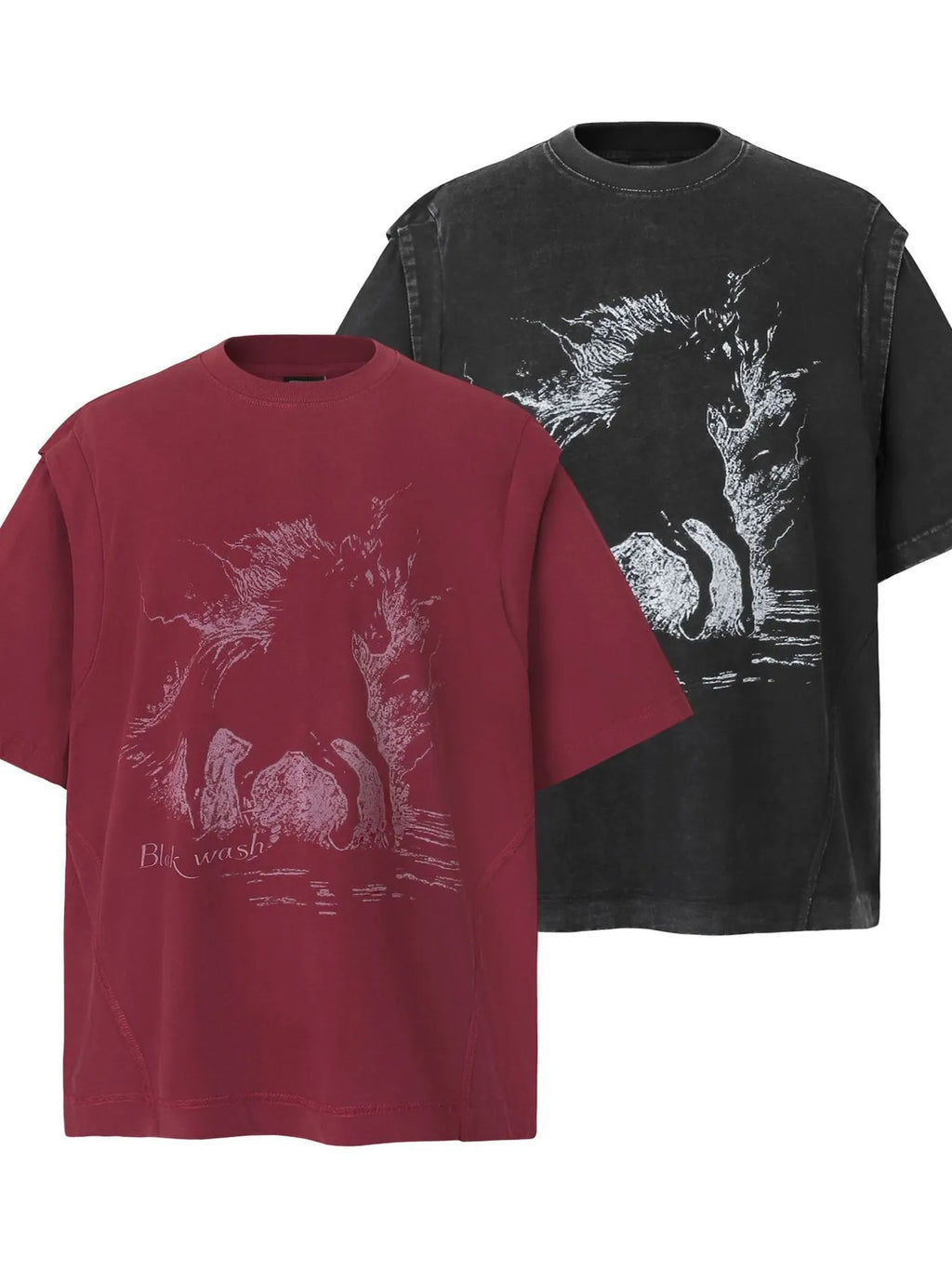 Men's Wash Graphic Round Neck T-Shirt
