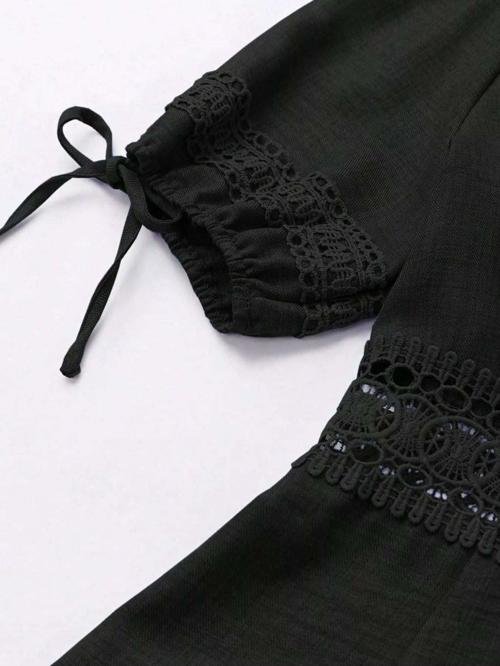 Lace Detail V-Neck Mini Dress