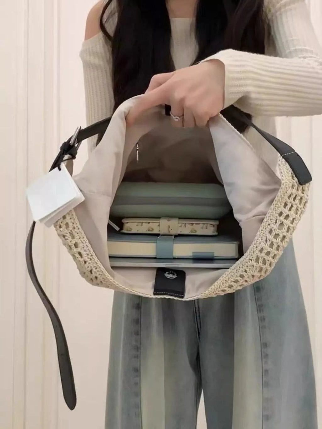 Adjustable Strap Crochet Bag