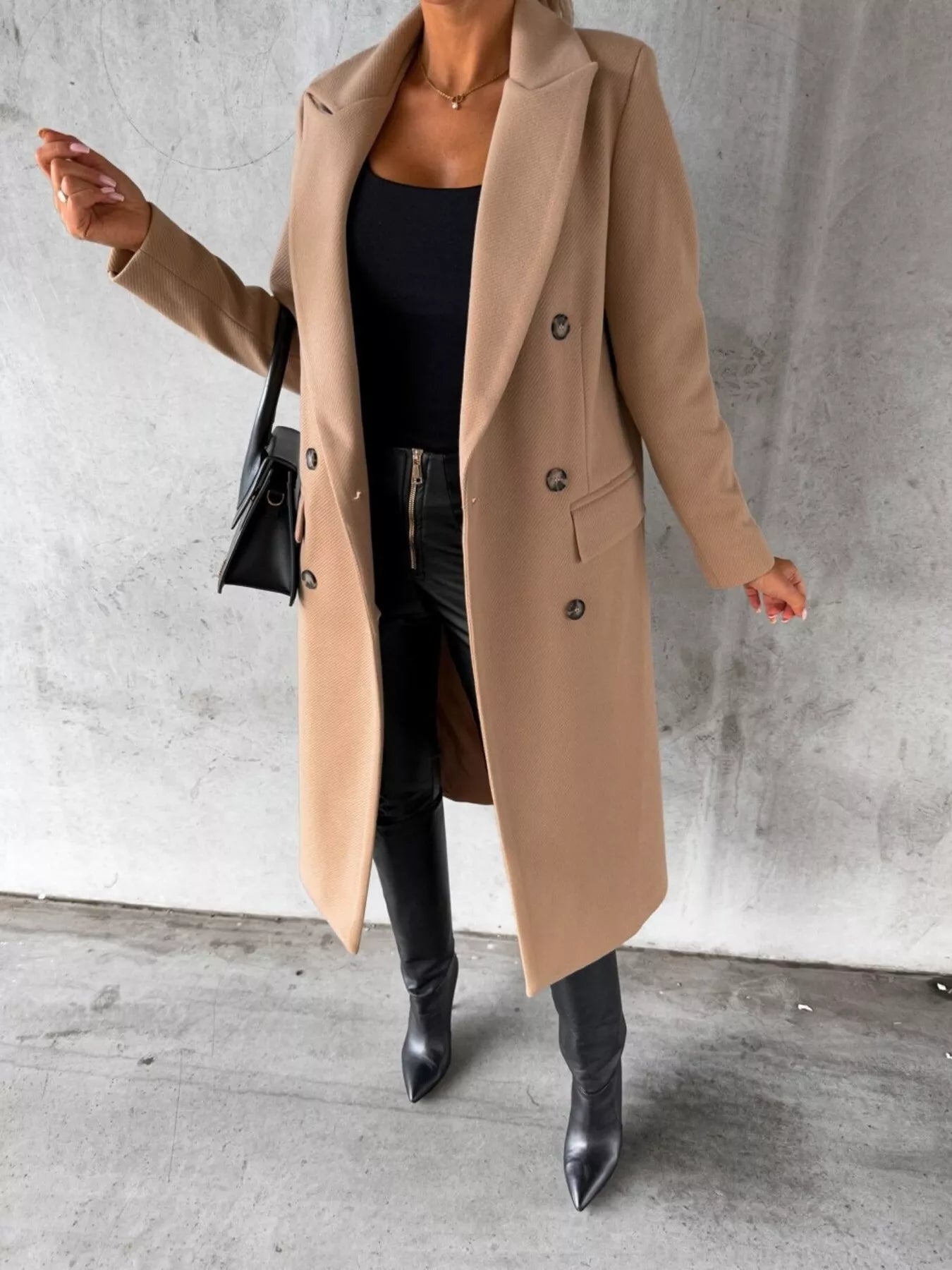 Double-Breasted Longline Coat