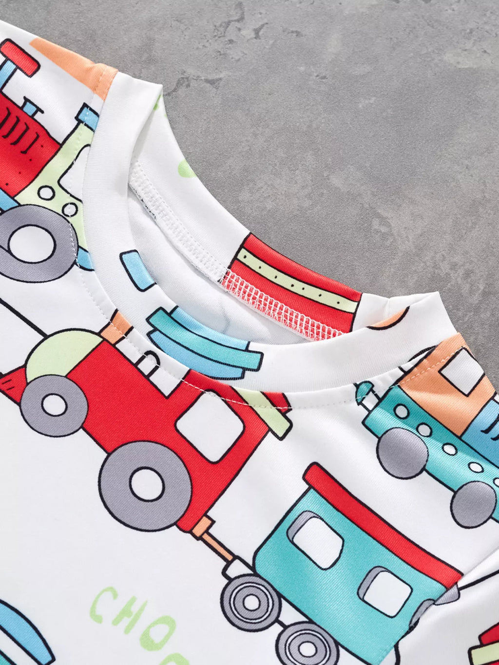Children's Train Print Short Sleeve T-Shirt