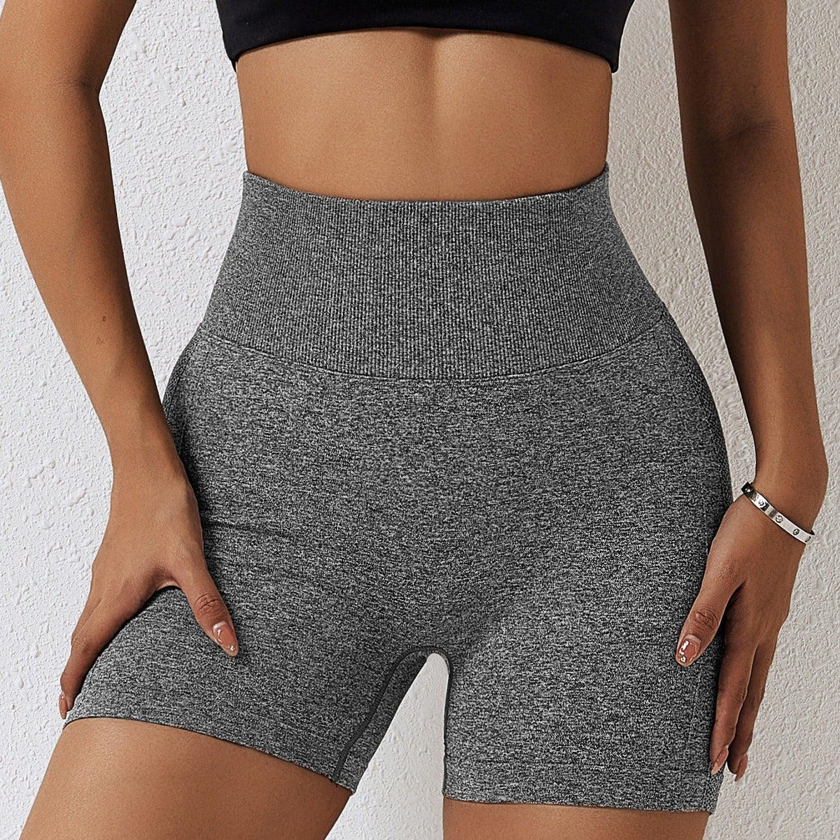 Country Girl High-Waisted Fitness Shorts | Butt Lifting & Ribbed Activewear for Yoga & Running