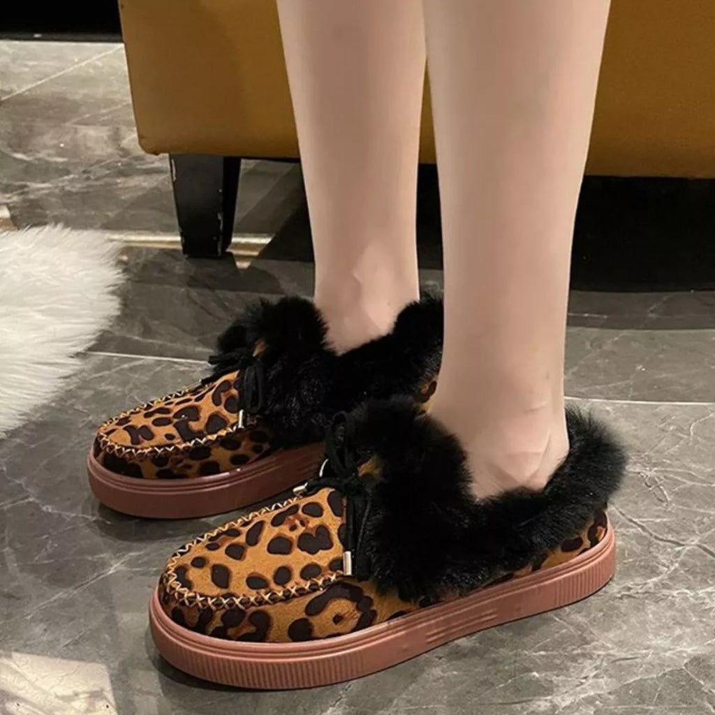 Fuzzy Round Toe Slip-Ons