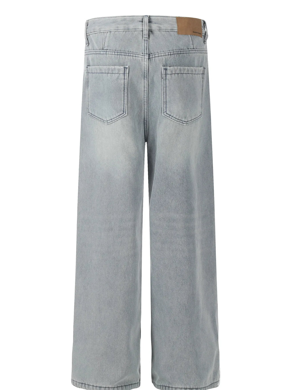 Men's Washed Wide Leg Relaxed Fit Denim Jeans