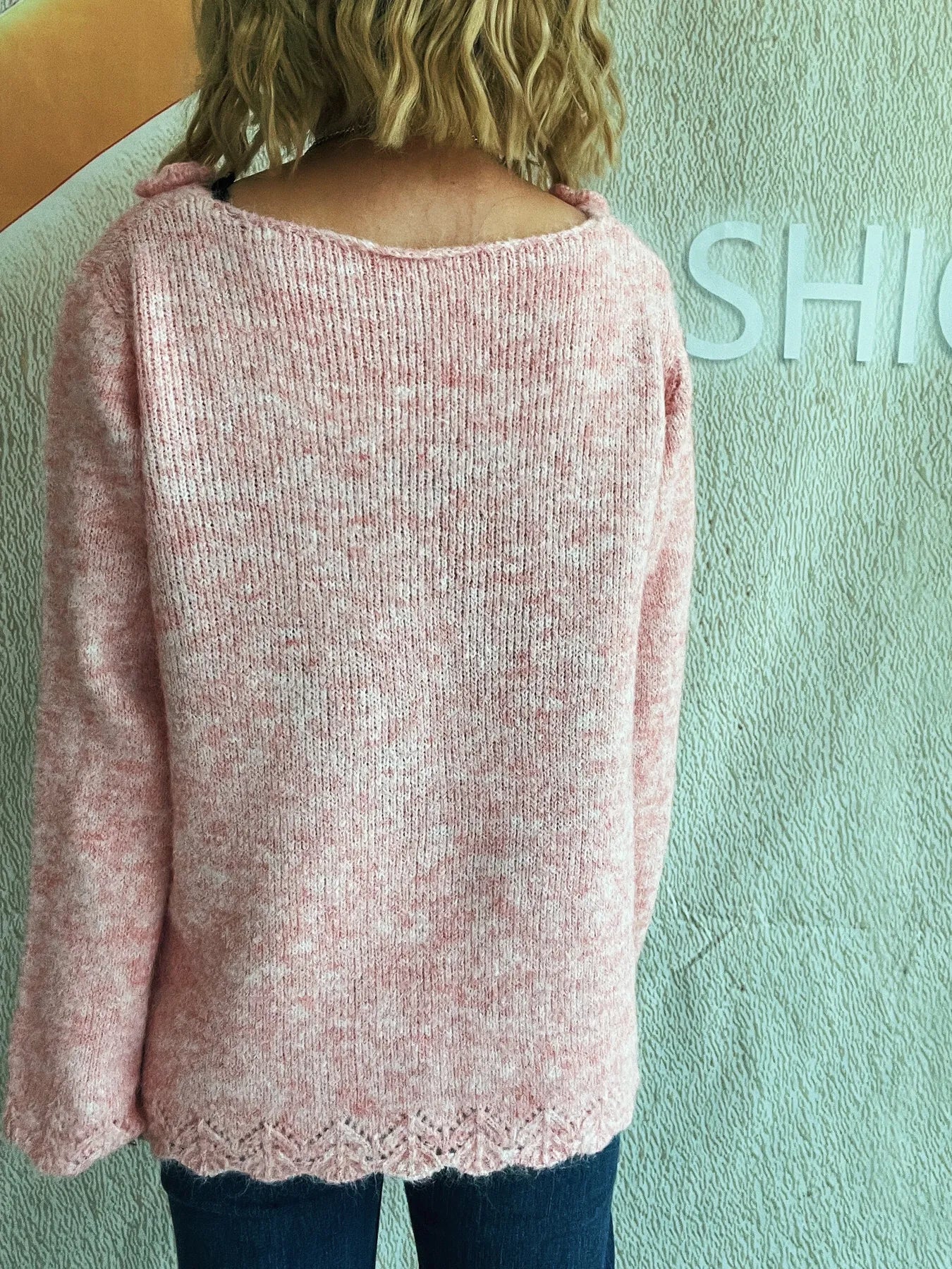Flower V-Neck Long Sleeve Sweater