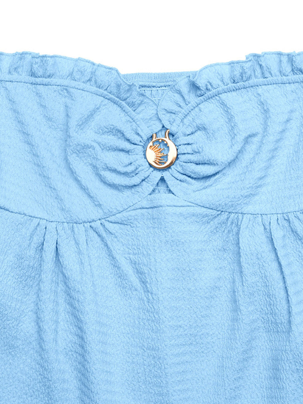 Frill Tube Top with Buckle Detail