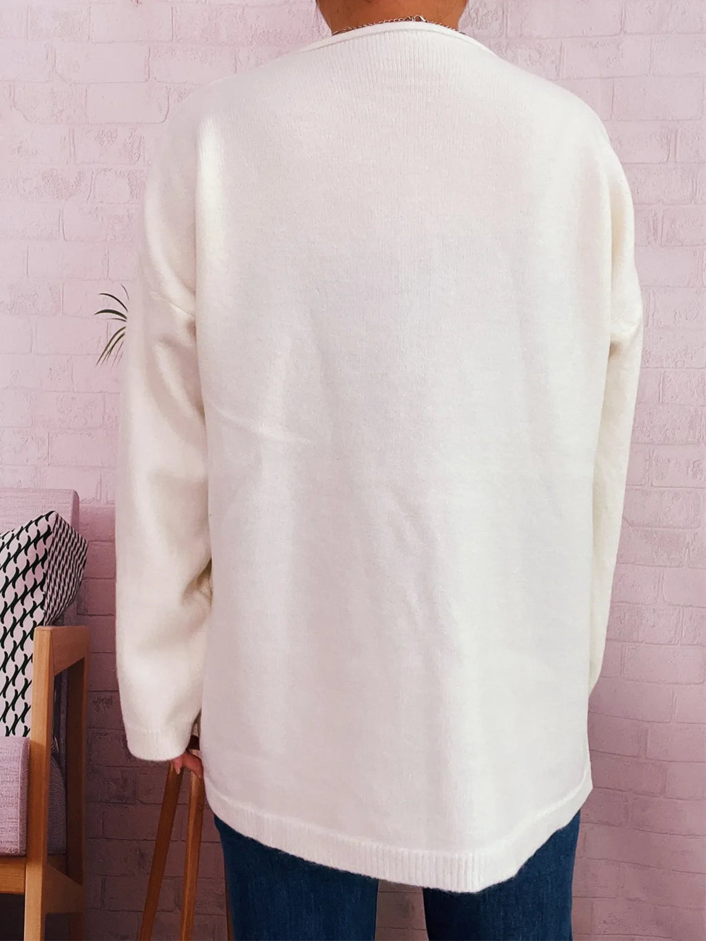 One Button Front Drop Shoulder Cardigan
