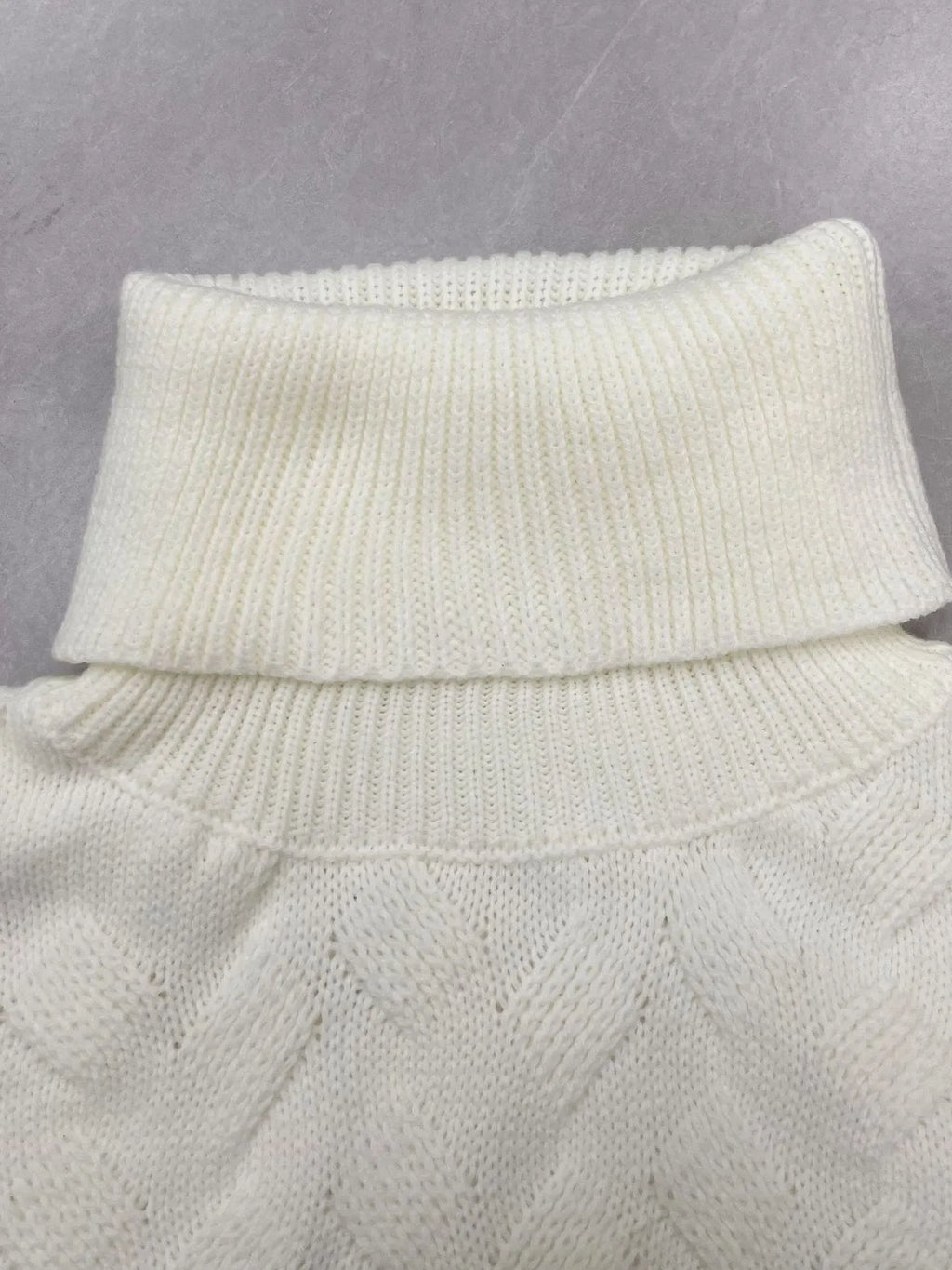 Ribbed Hem Turtleneck Long Sleeve Sweater