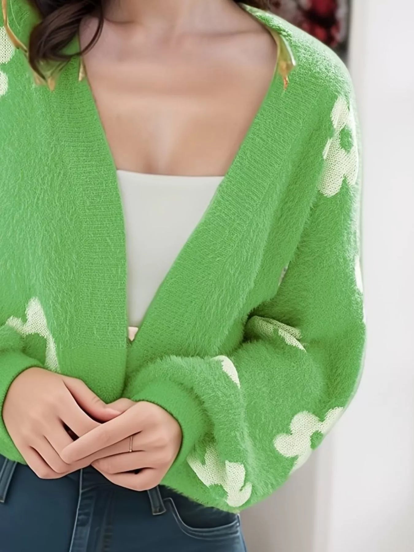Floral Open Front Cardigan