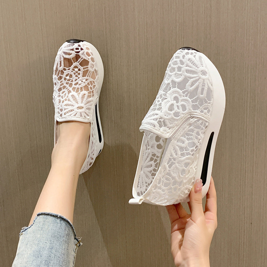 Lace Breathable Platform Slip-On