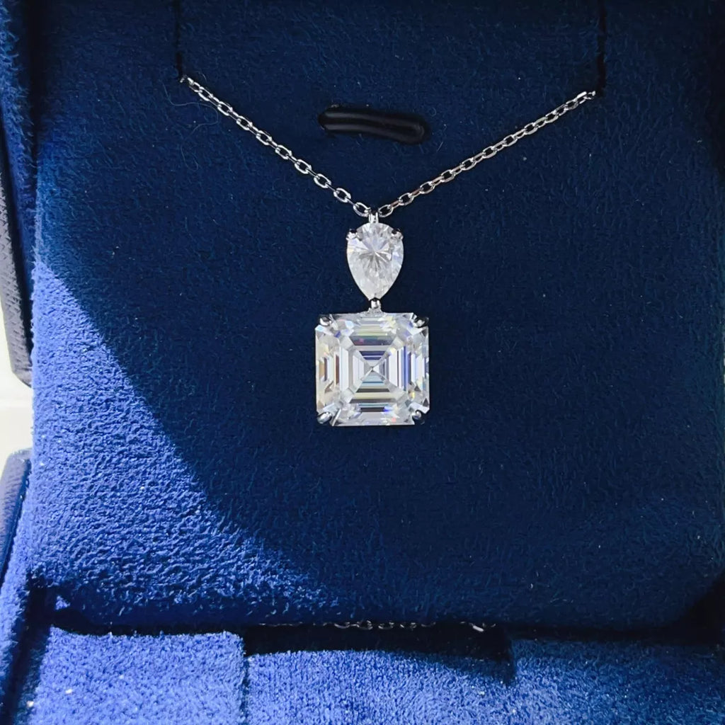 5.8 Carat Moissanite 925 Sterling Silver Pendant Necklace