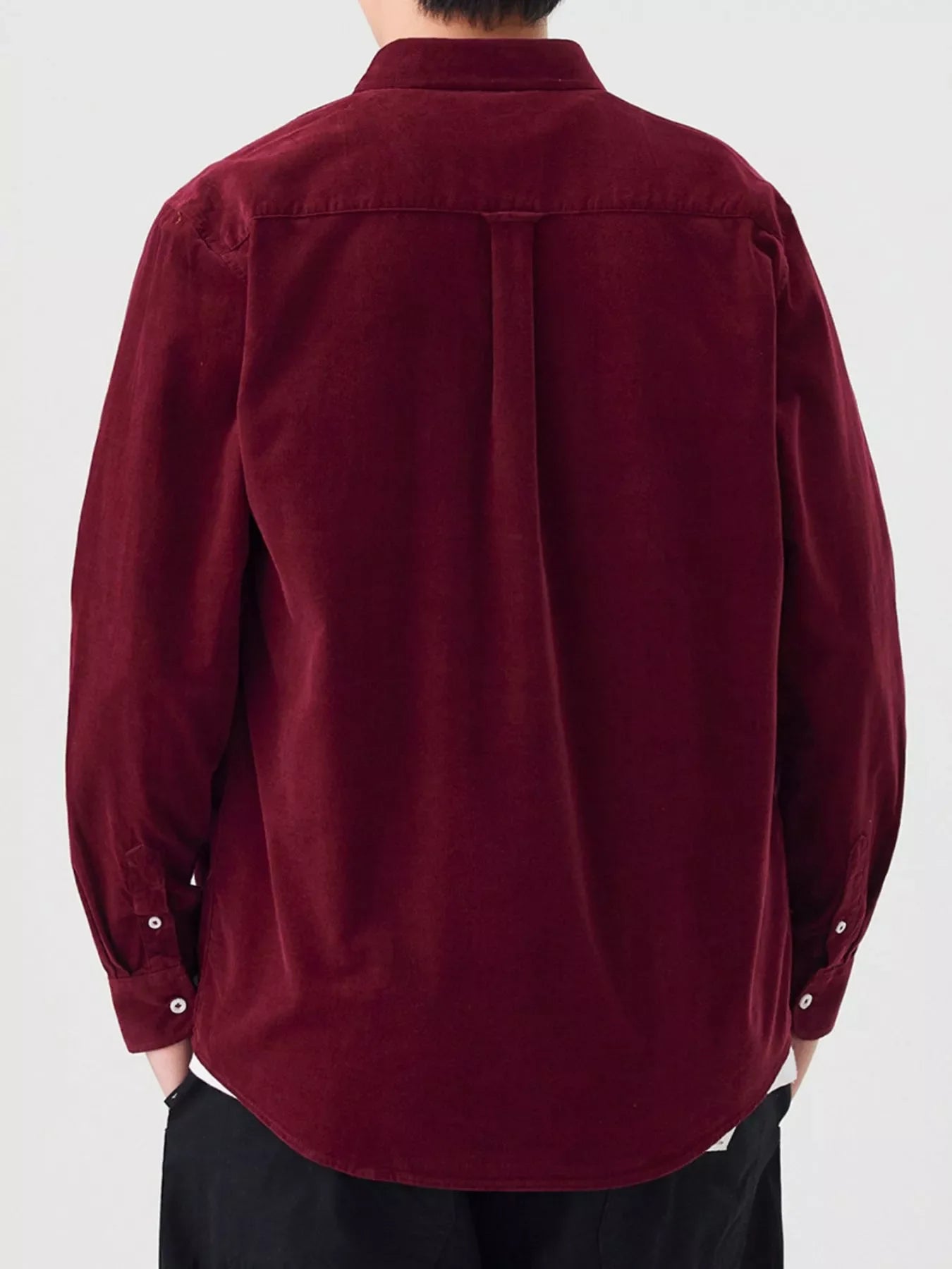 Men's Full Size Casual Corduroy Long Sleeve Shirt Plus Size