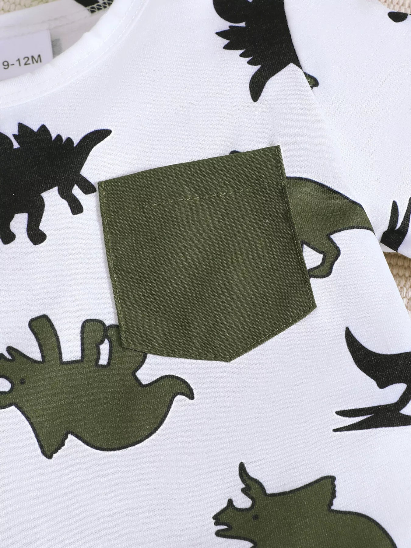 Children's Dinosaur Print Pocket Tee & Shorts Set