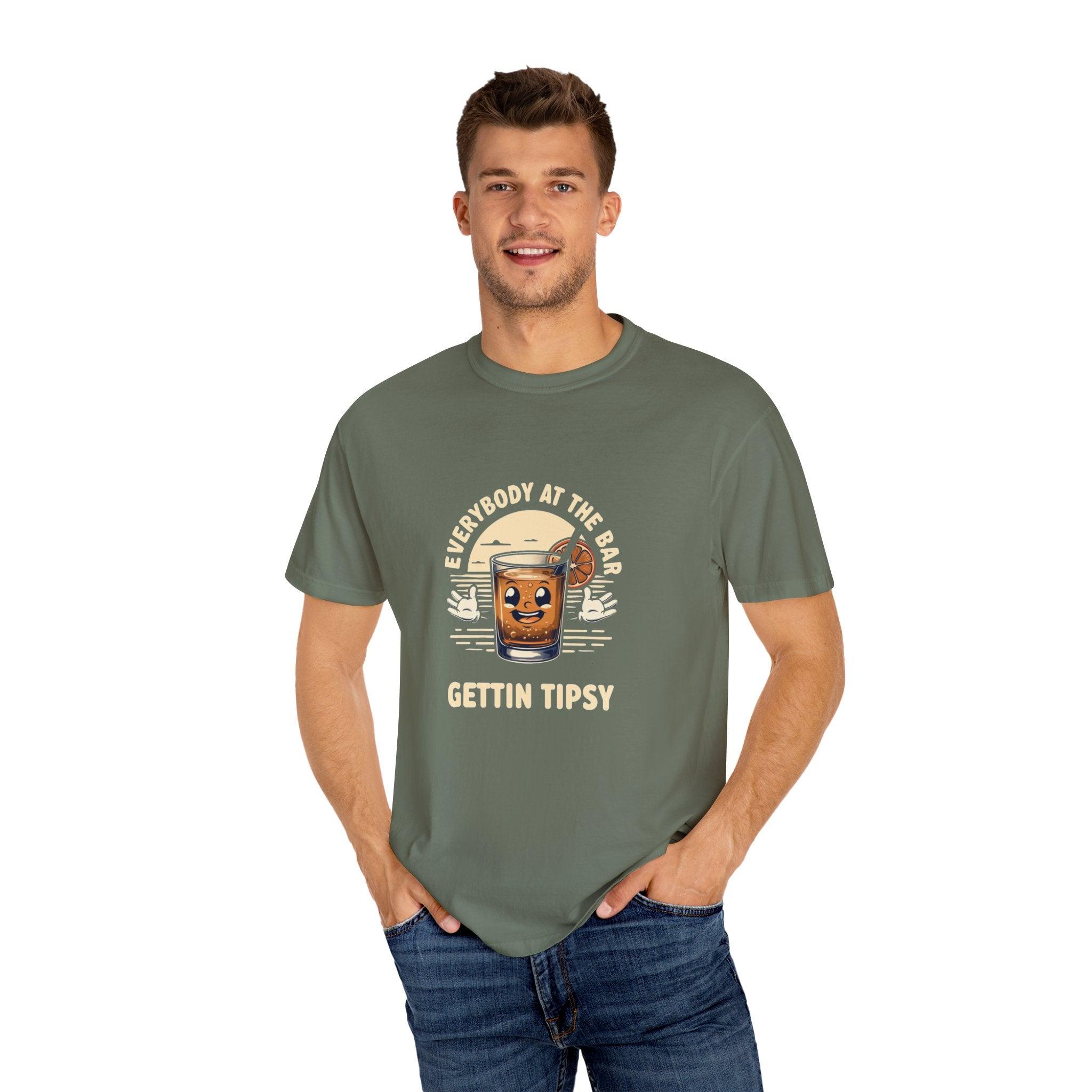 Everybody at the Bar Gettin Tipsy Unisex Garment-Dyed T-Shirt