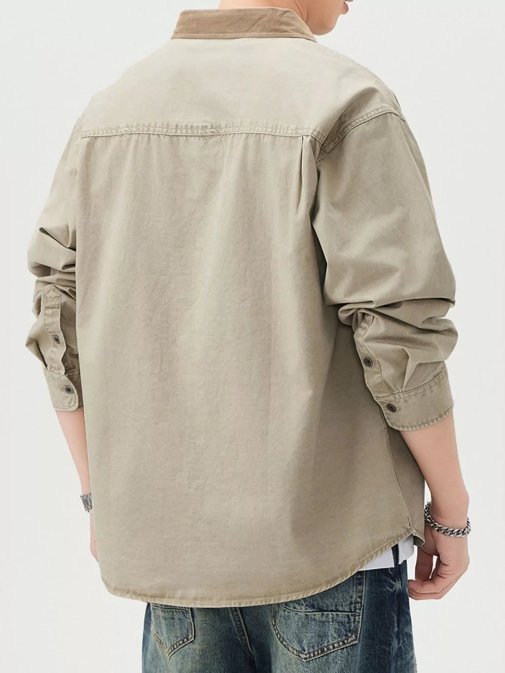 Men's Plus Size Button Up Long Sleeve Shirt