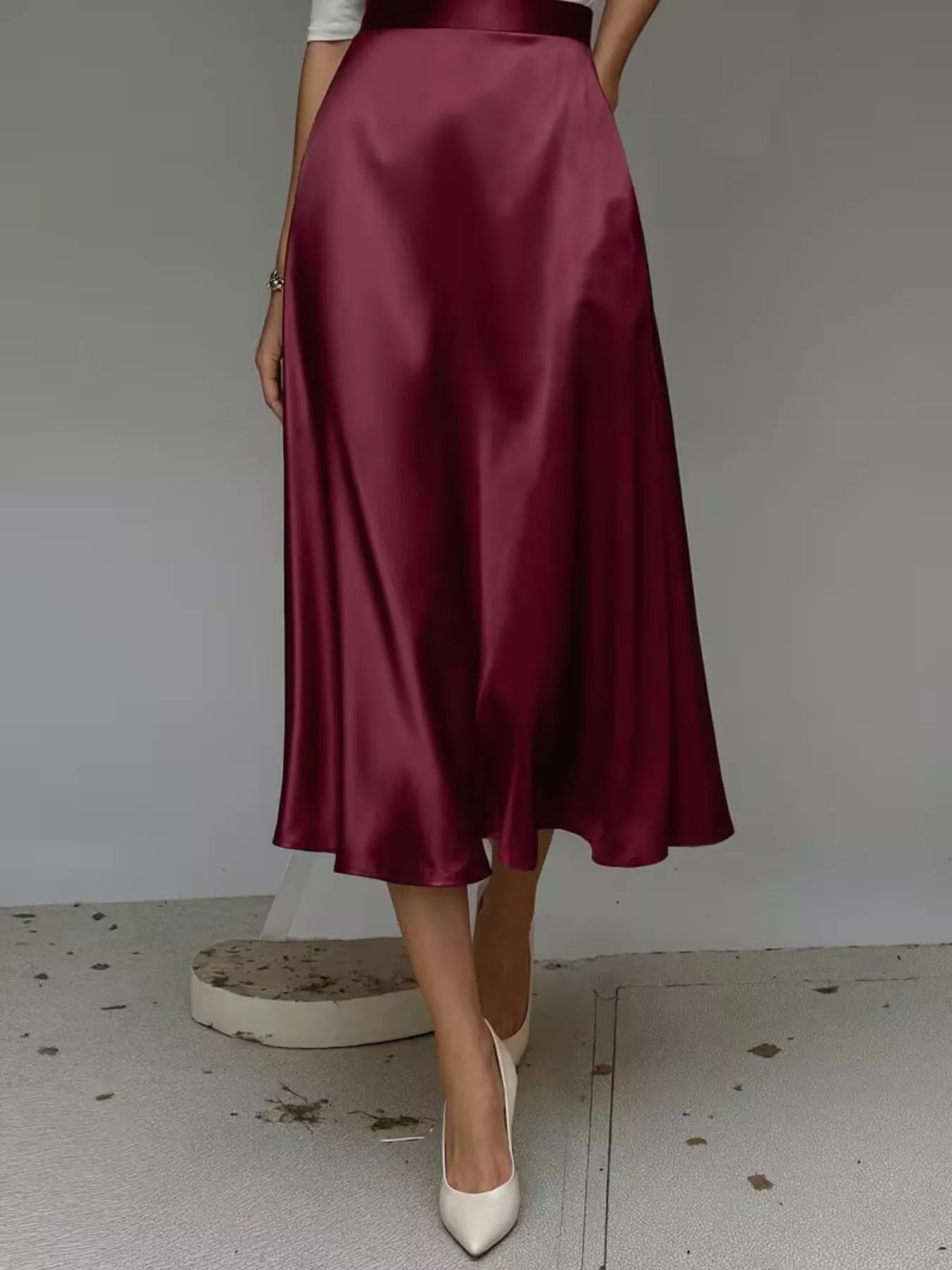 Satin Midi Skirt
