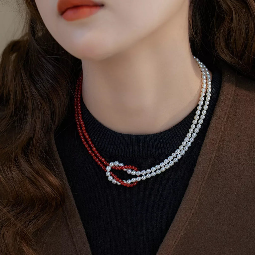 Double Layered Knot Necklace