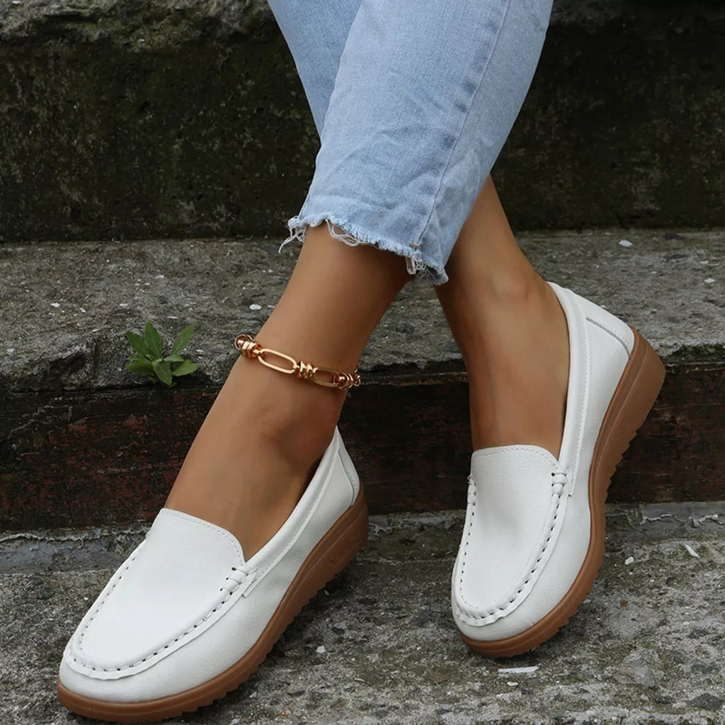 Round Toe Wedge Slip-Ons