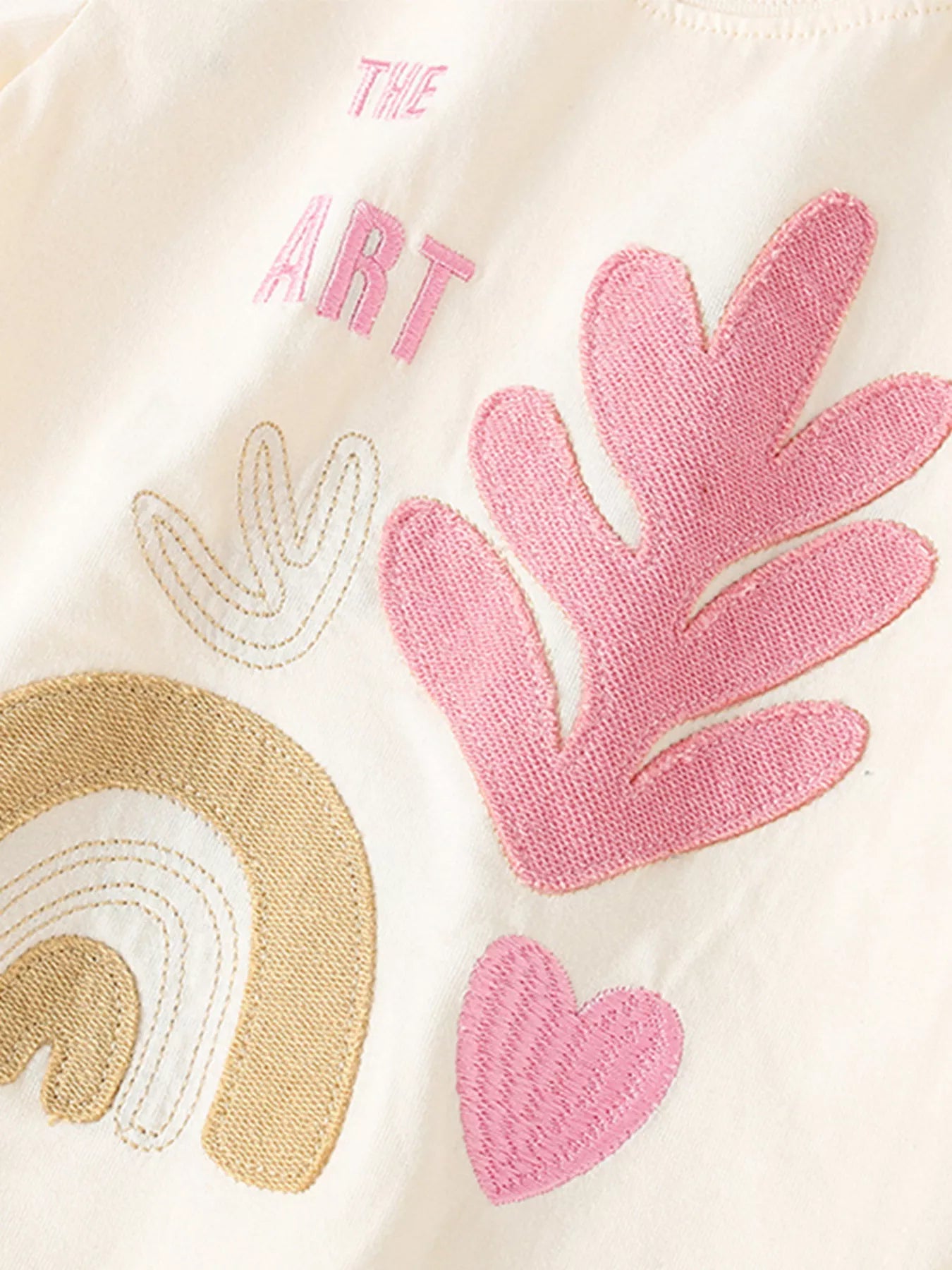Children's Artistic Applique Short Sleeve T-Shirt