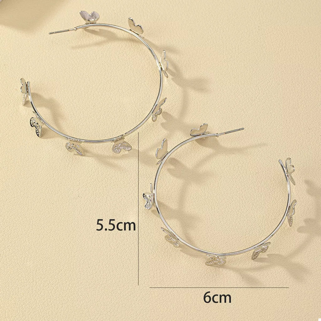 Butterfly Vine Hoop Earrings