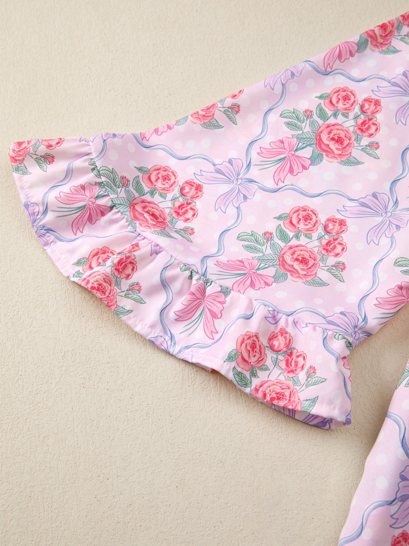 Floral Collared Ruffled Half Sleeve Shirt