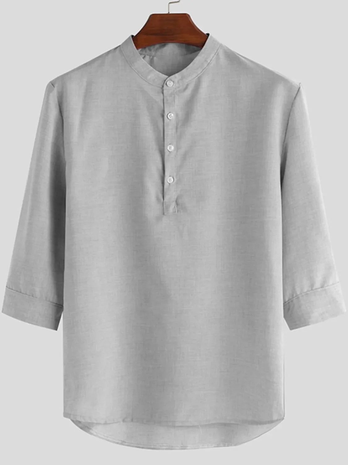 Men's Full Size Casual Button Detail Blouse Plus Size