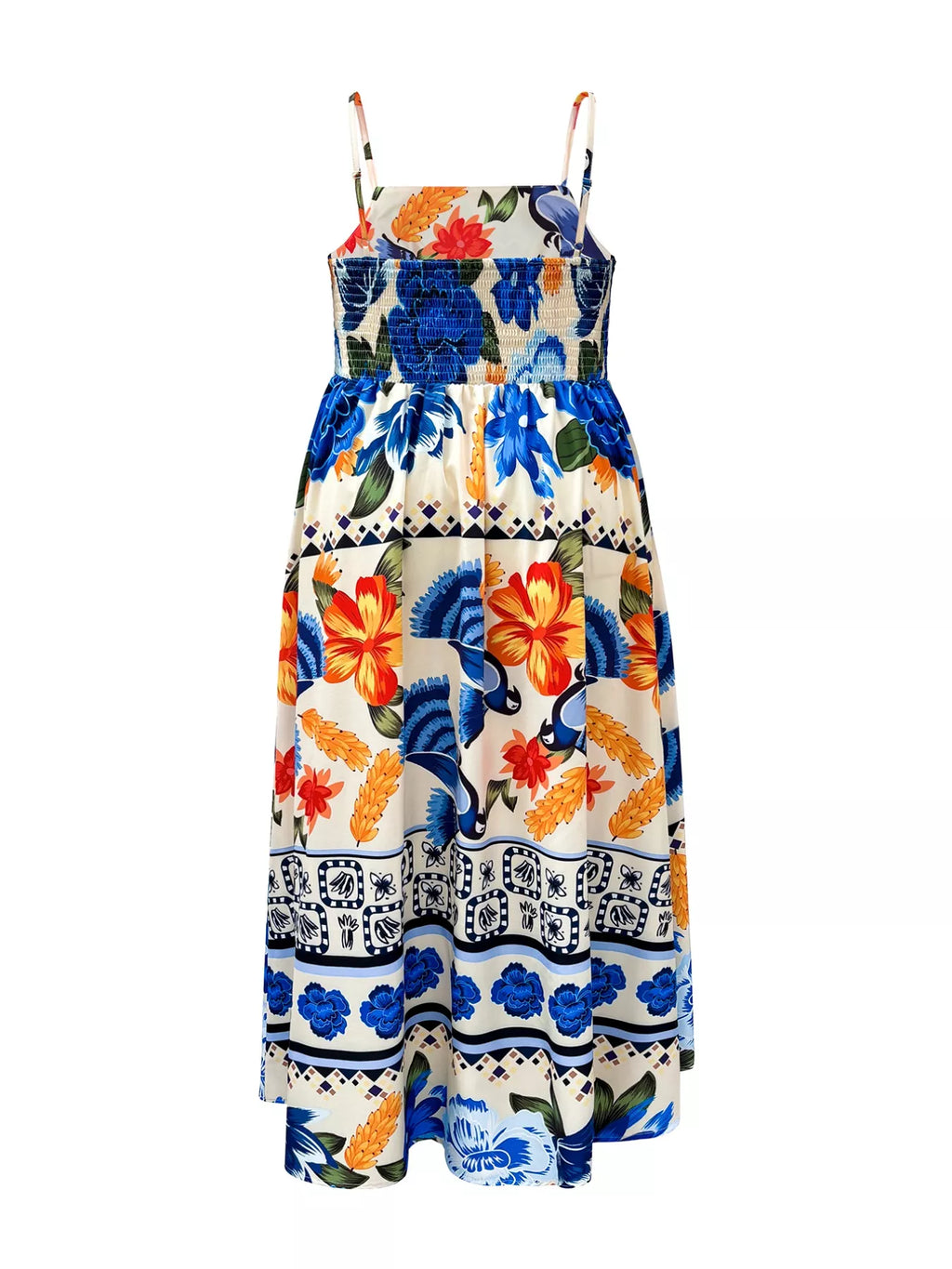 Plus Size Floral Print Spaghetti Strap Maxi Dress