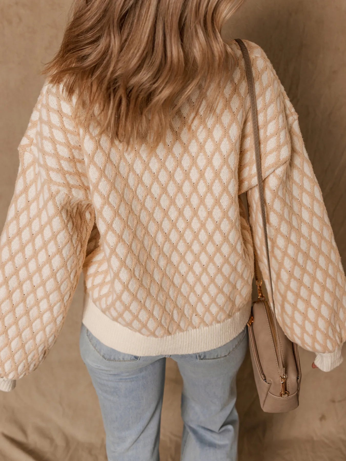 Textured Knit Mock Neck Sweater