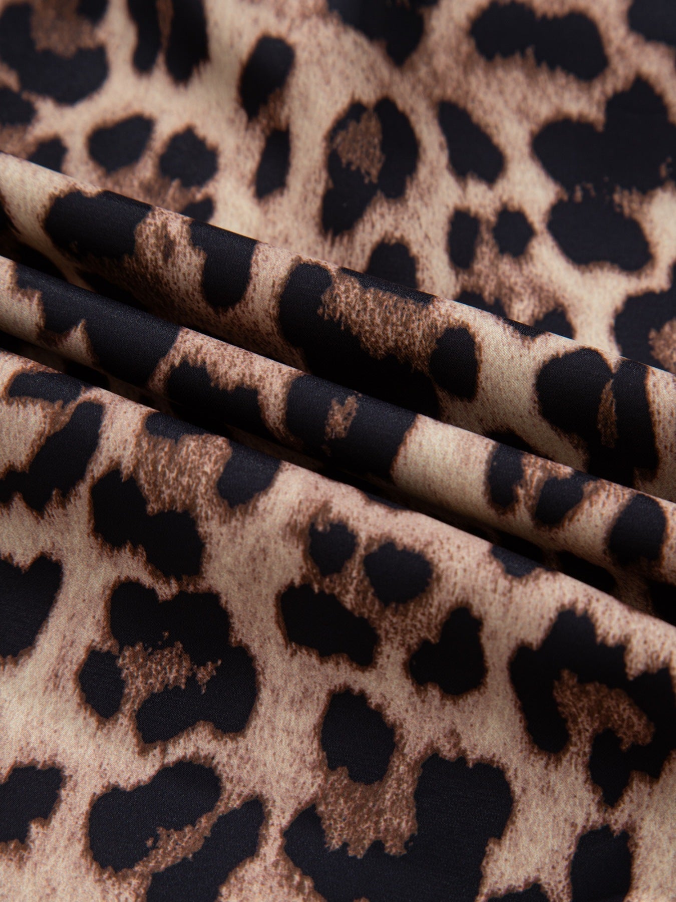 Leopard Print Lace Trim Short Sleeve Shirt