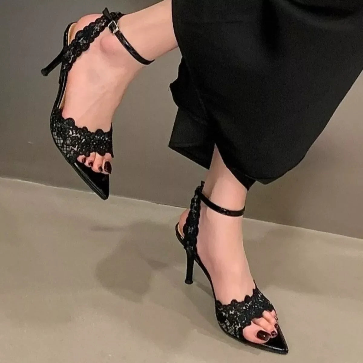 Open Toe Stiletto Sandals