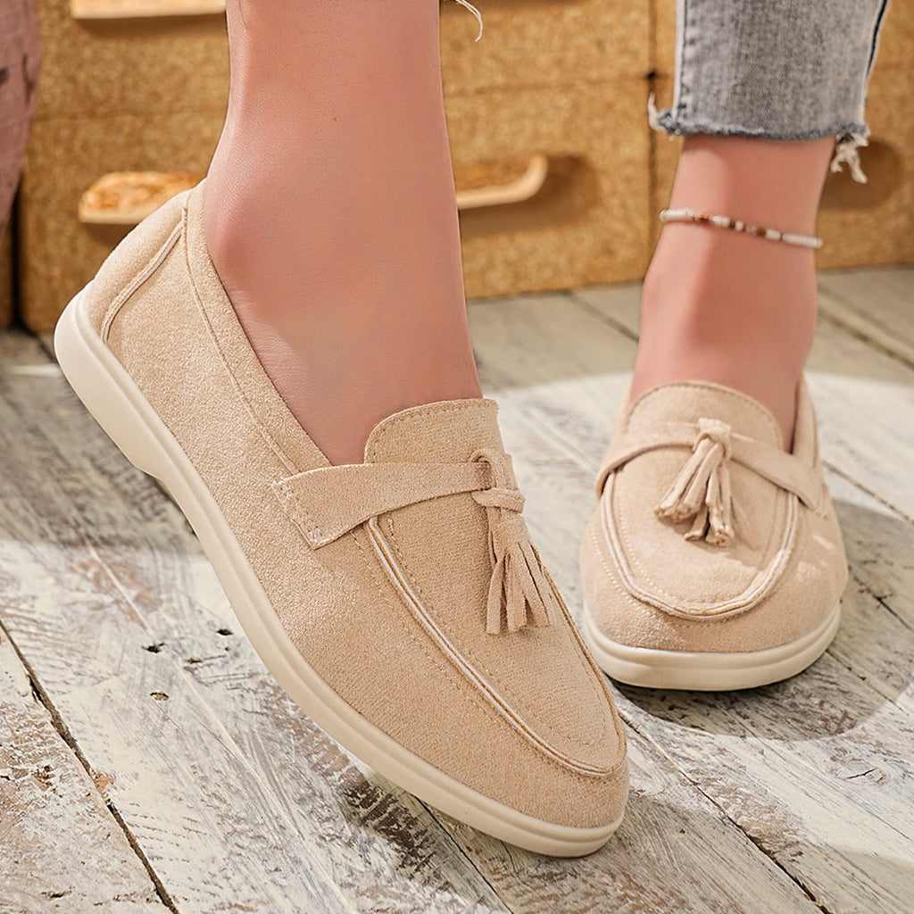 Tassel Round Toe Slip-Ons