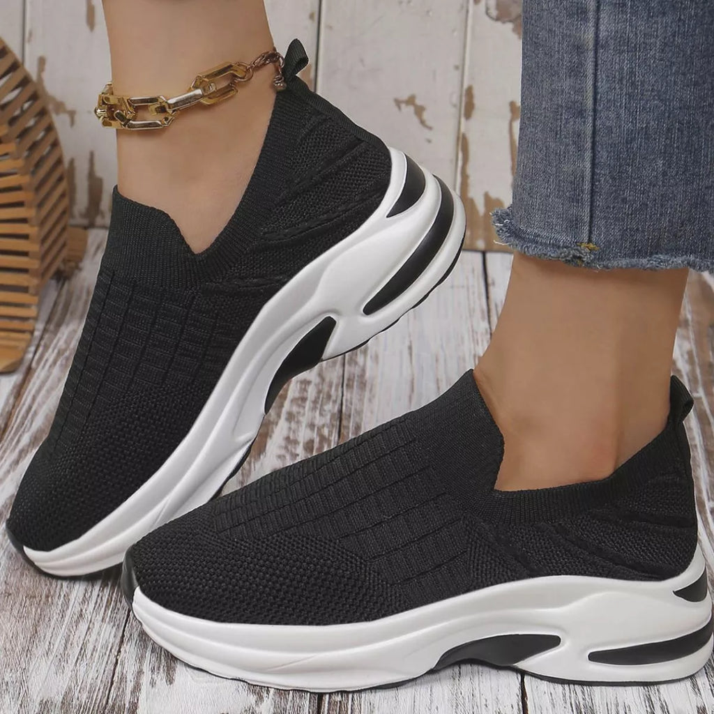 Round Toe Mesh Slip-Ons